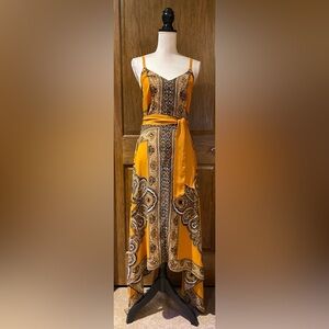 Michael Kors Black and Gold Paisley Dress